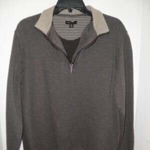 Van Heusen Mens - 1/4 Zip Pullover Sweatshirt - Long Sleeves - Gray - Medium